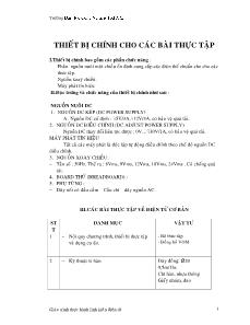 Thiết bị chính cho các bài thực tập