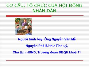 Tìm hiểu cơ cấu, tổ chức của hội đồng nhân dân