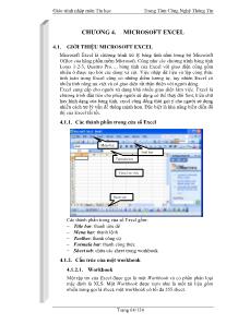 Tin học - Chương 4: Microsoft excel