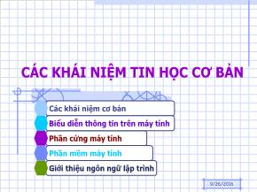 Tin học đại cương - Bài 1: Các khái niệm căn bản