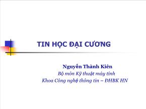 Tin học đại cương - Bài 1. Các khái niệm cơ bản