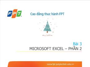 Tin học đại cương - Bài 3: Microsoft excel – Phần 2