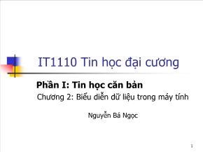 Tin học đại cương - Chương 2: Biểu diễn dữ liệu trong máy tính