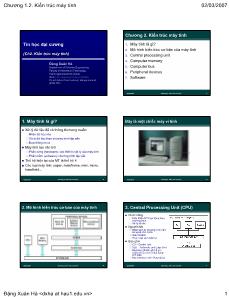 Tin học đại cương - Chương 2: Kiến trúc máy tính
