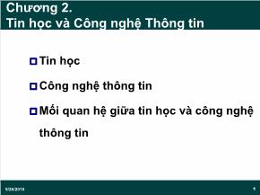 Tin học đại cương - Chương 2: Tin học và công nghệ thông tin