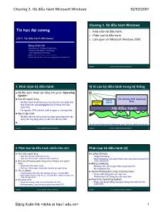 Tin học đại cương - Chương 3: Hệ điều hành Windows