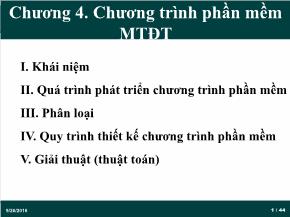 Tin học đại cương - Chương 4: Chương trình phần mềm máy tính điện tử