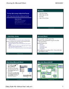 Tin học đại cương - Chương 5: Soạn thảo văn bản với Microsoft Word