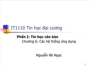 Tin học đại cương - Chương 6: Các hệ thống ứng dụng