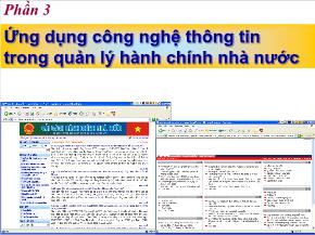 Tin học đại cương - Phần 3: Ứng dụng công nghệ thông tin trong quản lý hành chính nhà nước