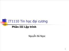 Tin học đại cương - Phần III: Lập trình