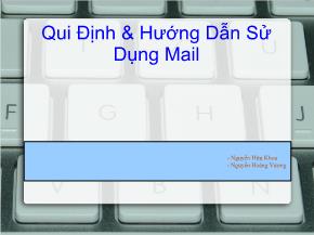 Tin học đại cương - Qui định và hướng dẫn sử dụng mail