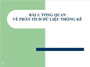 Toán học - Bài 1: Tổng quan về phân tích dữ liệu thống kê