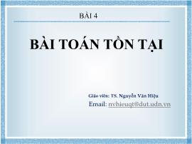 Toán học - Bài 4: Bài toán tồn tại