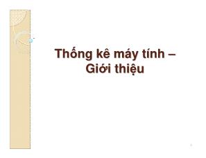 Toán học - Thống kê máy tính – Giới thiệu