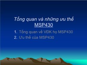 Tổng quan và những ưu thế MSP430