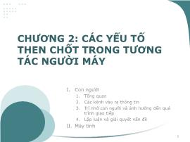 Tương tác người máy - Chương 2: Các yếu tố then chốt trong tương tác người máy