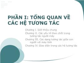 Tương tác người máy - Phần I: Tổng quan về các hệ tương tác