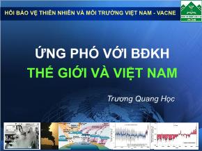 Ứng phó với BĐKH thế giới và Việt Nam