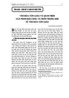 Văn hóa tôn giáo và quan niệm của phan bội châu và trần trọng kim về văn hóa tôn giáo